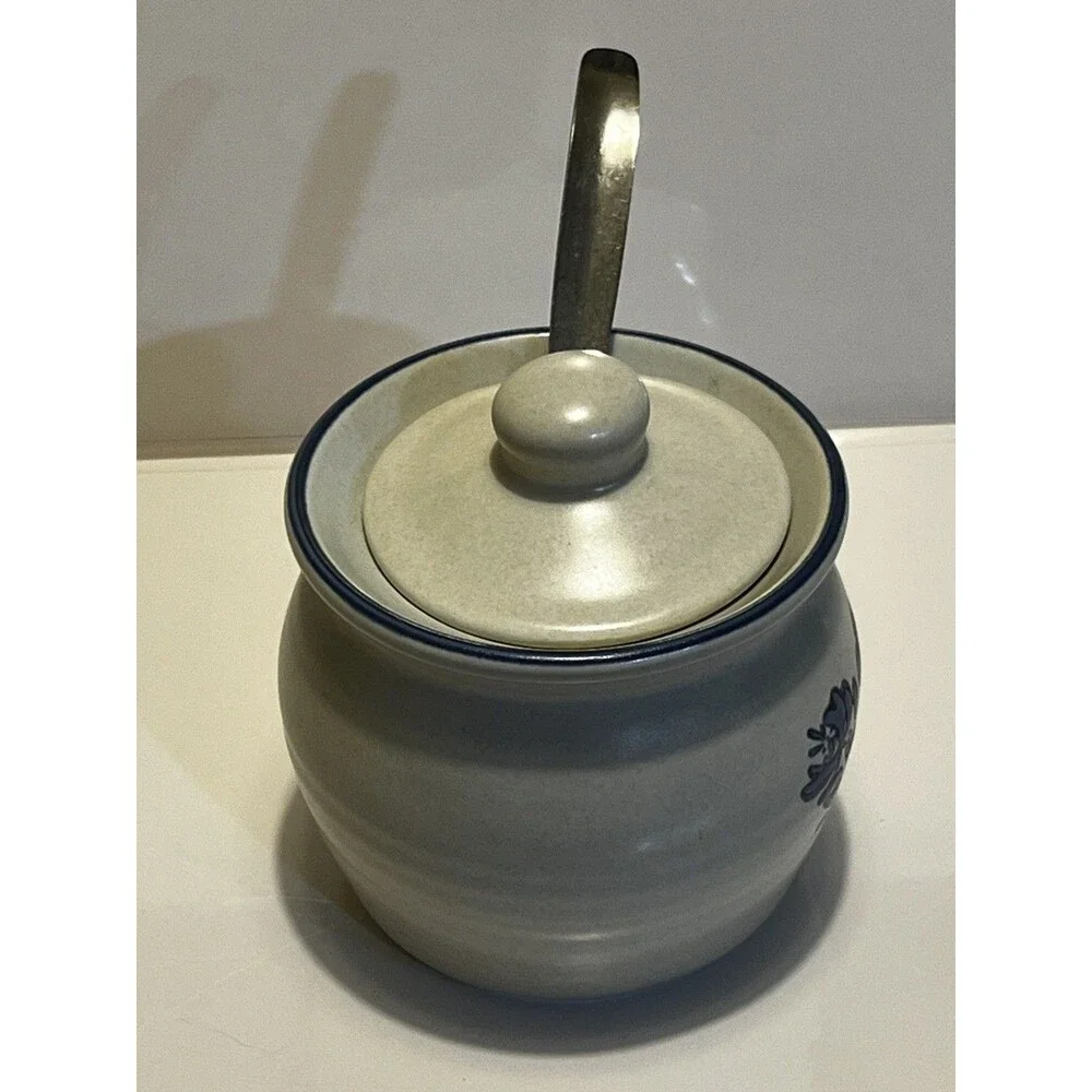 Pfaltzgraff Yorktowne Jam Jelly Jar/ Honey Pot with Slotted Lid #22 USA